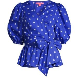 Lilly Pulitzer Blue Polka Dot Blouse